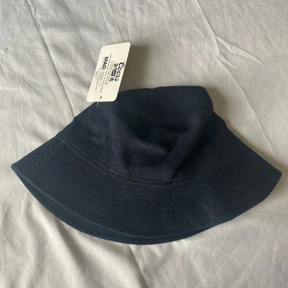 Coors Banquet Corduroy Bucket Hat Vintage Beer Boonie Cap One Size Navy Blue - Picture 6 of 7